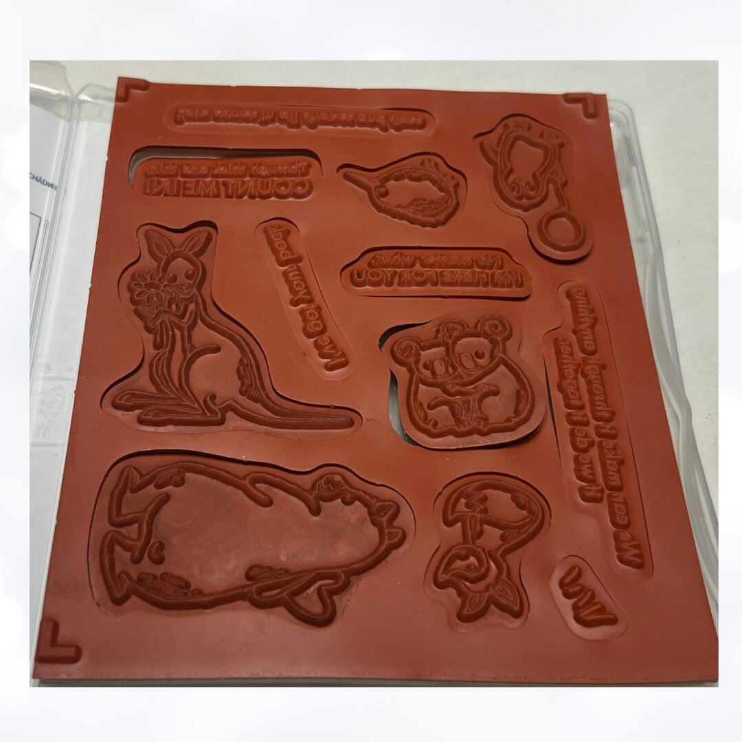 Stampin Up COUNT ON ME Animals Koala Kangaroo Rubber Stamps