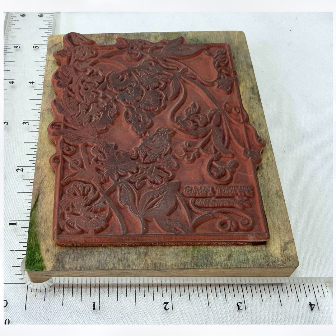 PSX SWEET PEAS Botanical Flower Floral K-2580 Rubber Stamp