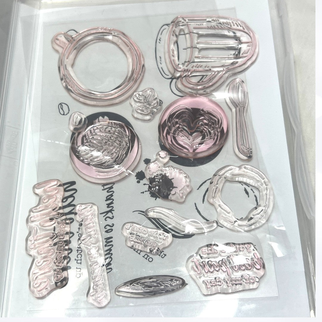 Stampin Up LATTE LOVE Coffee Rubber Stamps Dies