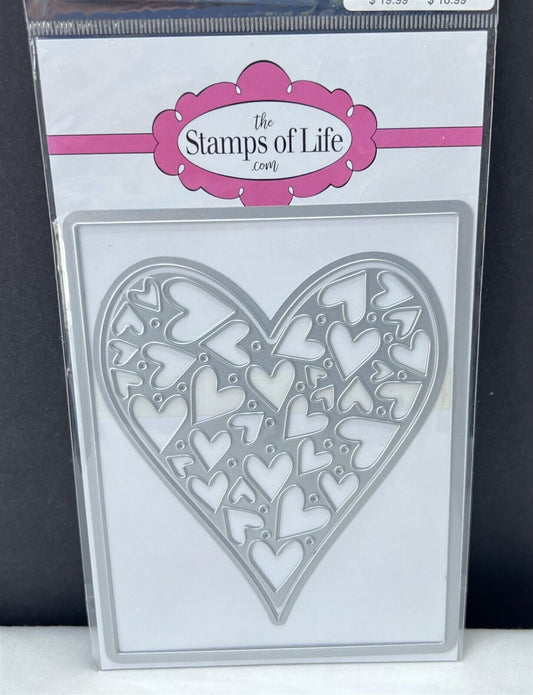 Stamps of Life BIG HEART Valentines Day Love A2 Background Dies
