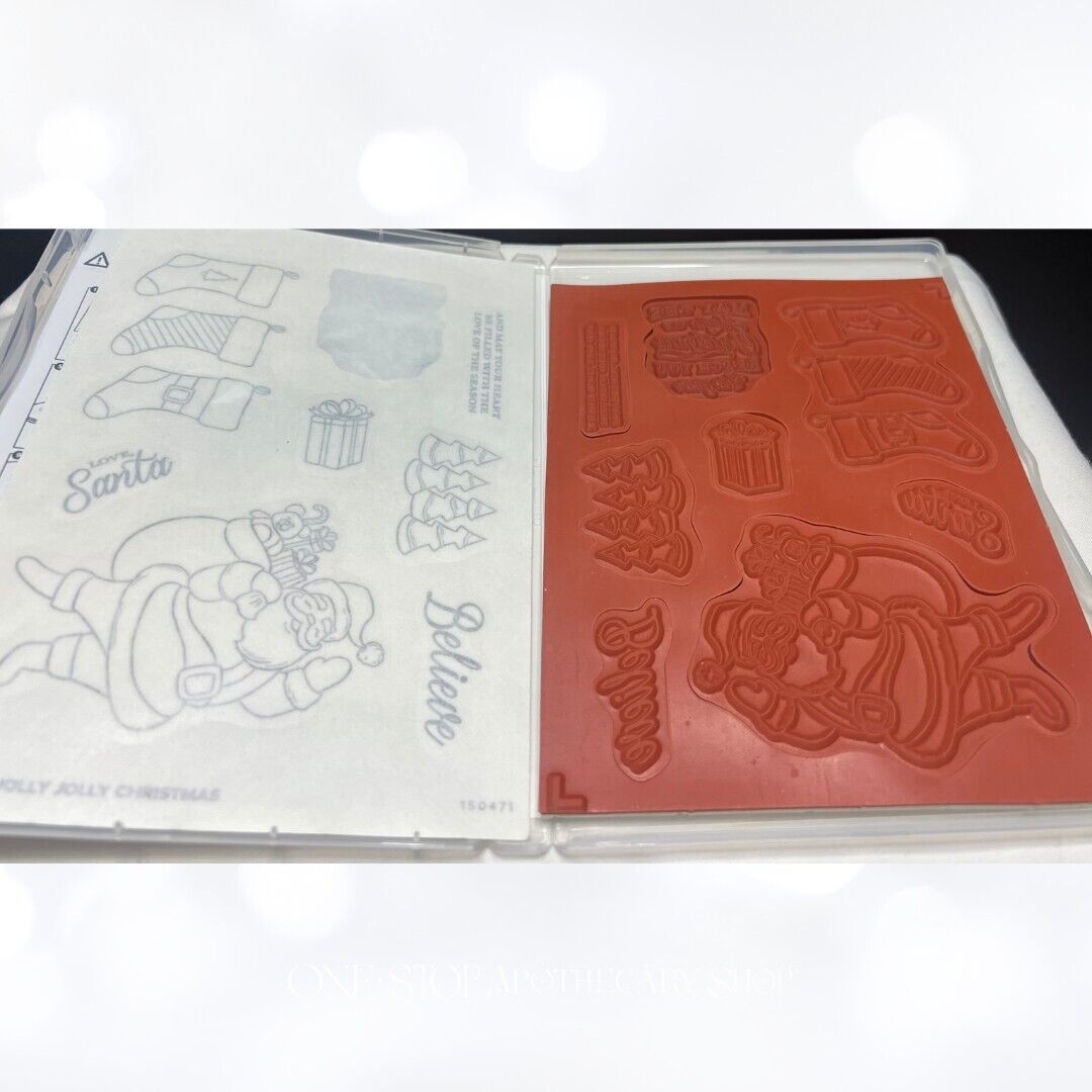Stampin Up HOLLY JOLLY CHRISTMAS Santa Season Rubber Stamps Dies