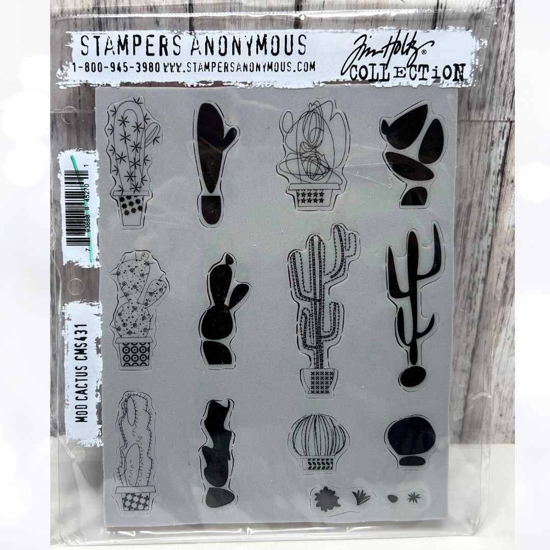 Tim Holtz MOD CACTUS Southwest Mixed Media CMS431 Rubber Stamps