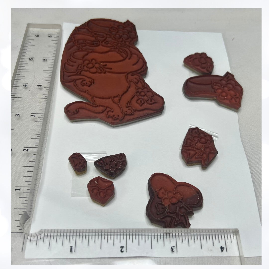 Loralie Designs CATS & DOGS Fashion Art Rubber Stamps Lot of 3
