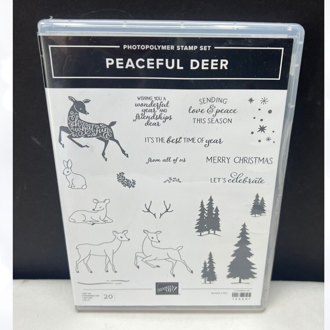 Stampin Up PEACEFUL DEER Christmas Rubber Stamps