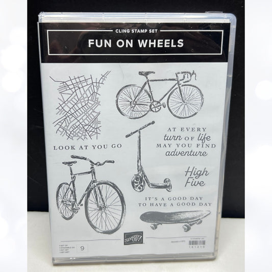 Stampin Up FUN ON WHEELS Skateboard Bike Rubber Stamps