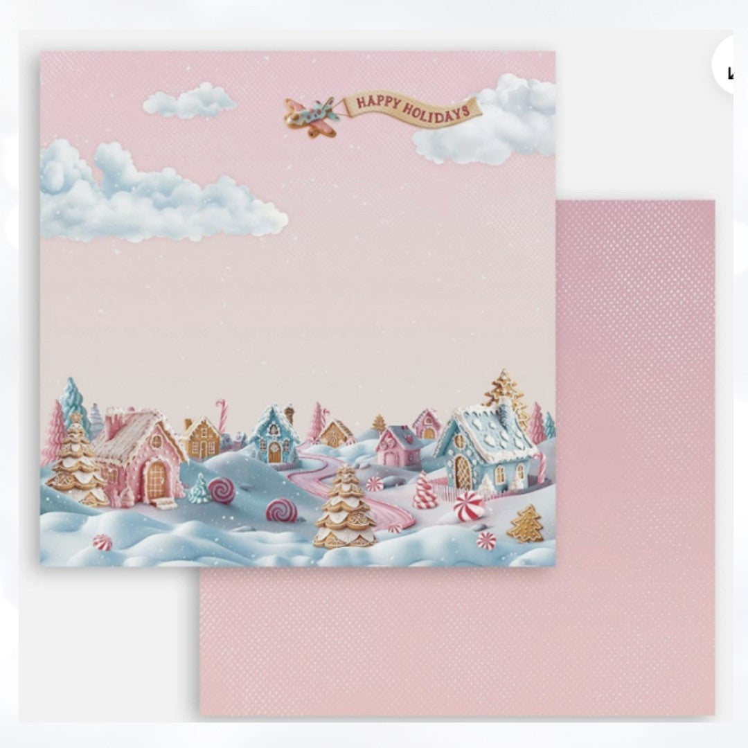 Stamperia CANDY CHRISTMAS 12x12 8x8 Cardstock Papers Packs Set of 2