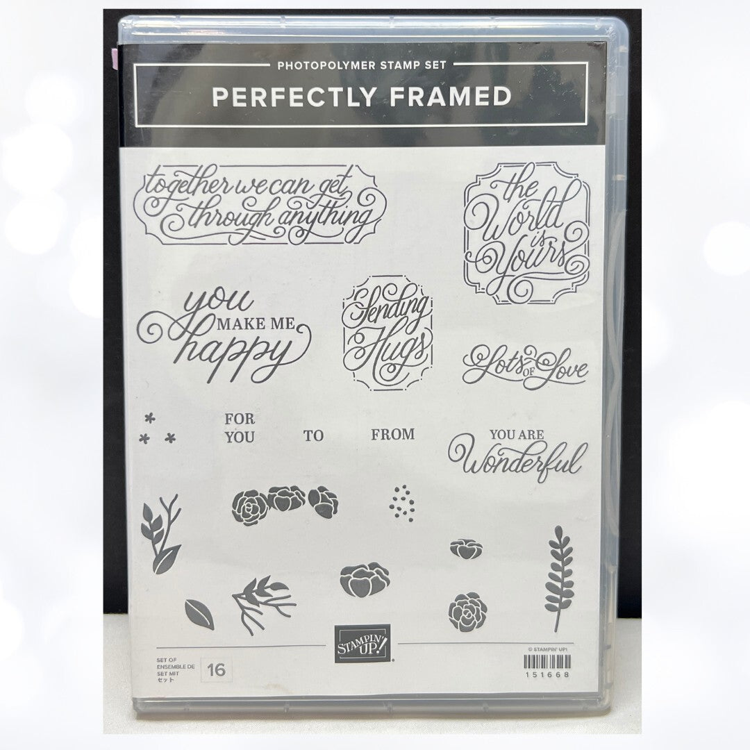 Stampin Up PERFECTLY FRAMED Greetings Sentiments Rubber Stamps