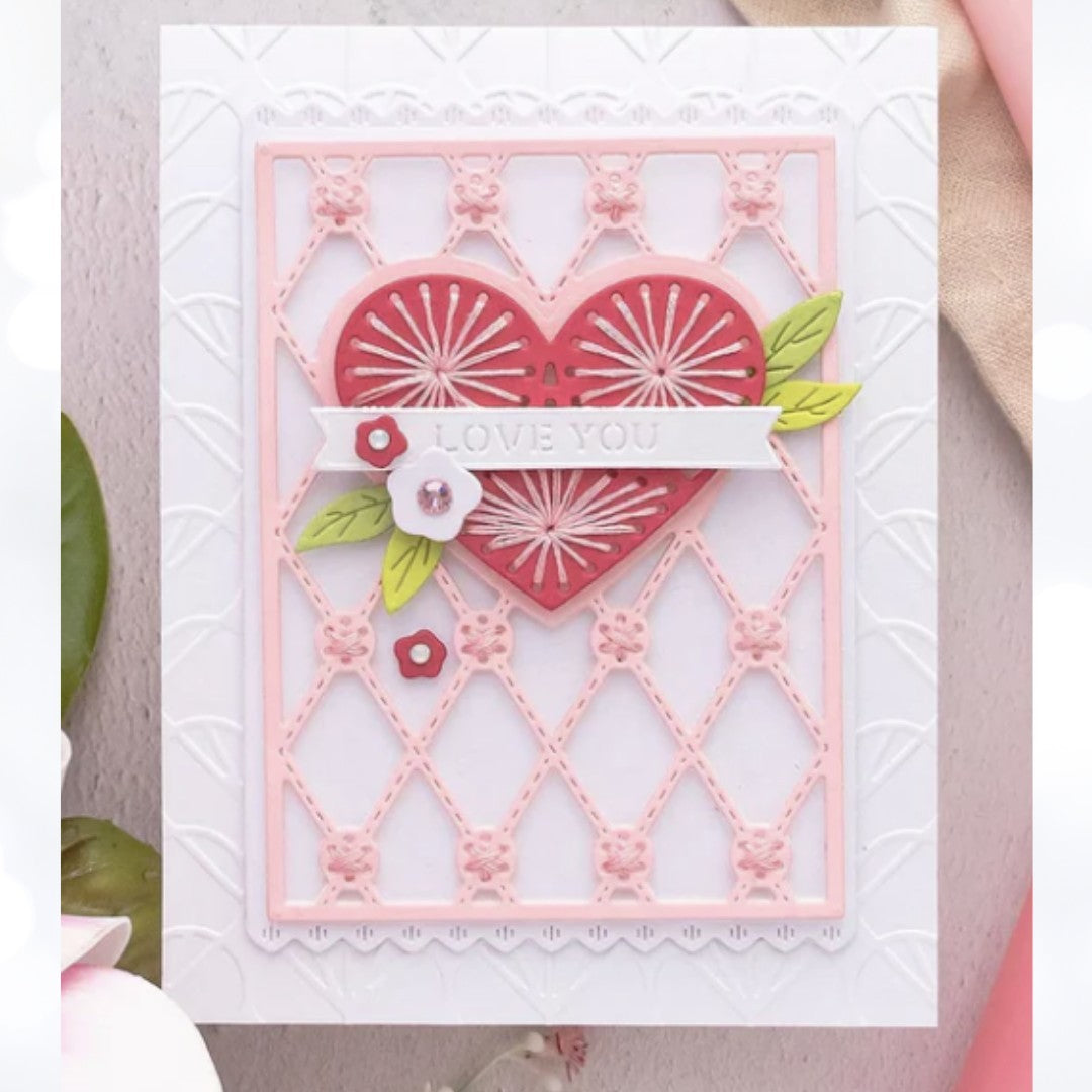 Spellbinders STITCHED HEART CARD FRONT Small Dies of the Month Dec 2022