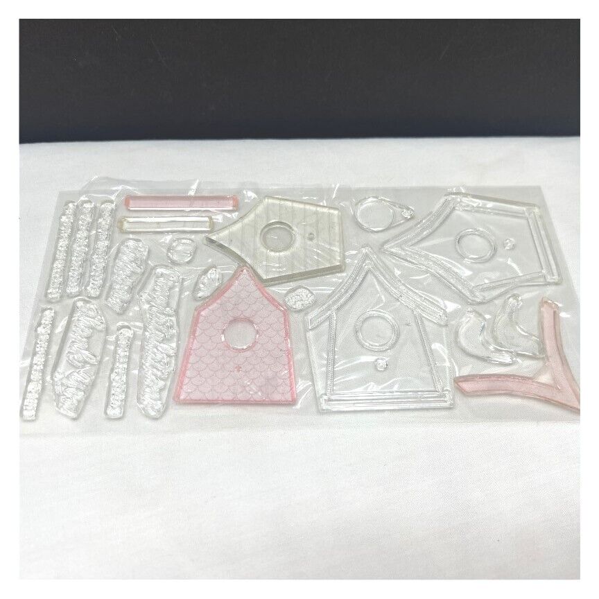 Papertrey Ink HOME TO ROOST Bird House Birds Rubber Stamps Dies