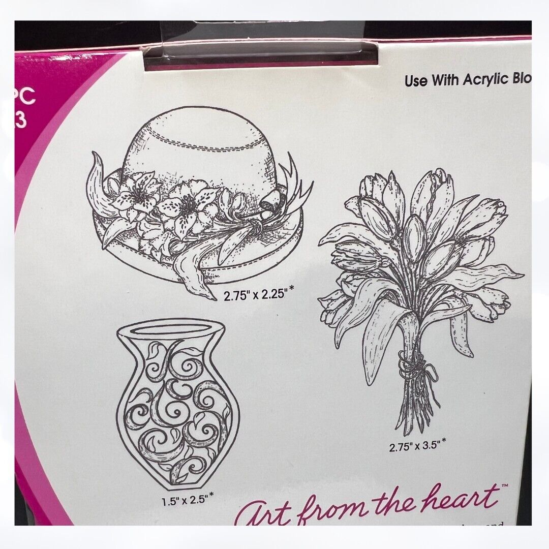 Heartfelt Creations SUNRISE LILY BOUQUET Flowers Vase Rubber Stamps