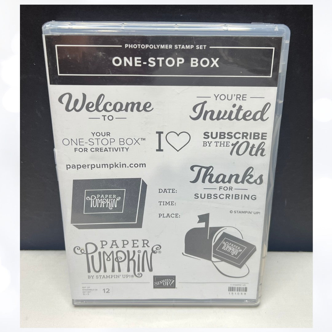 Stampin Up ONE STOP BOX Paper Pumpkin Demo Rubber Stamps