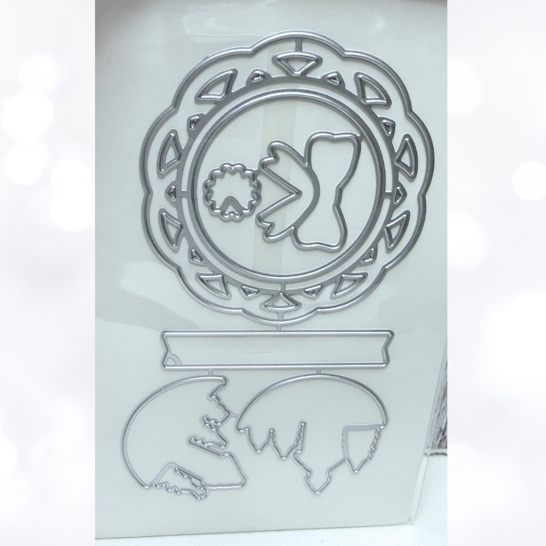 Hero Arts WINTER WISHES Ornament Snowglobe Christmas Rubber Stamps Dies