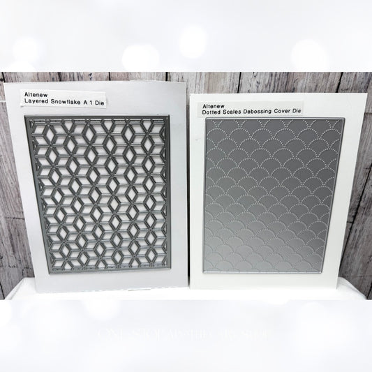 Altenew DOTTED SCALES Layered Snowflake Background Dies Cover Plate Set of 2