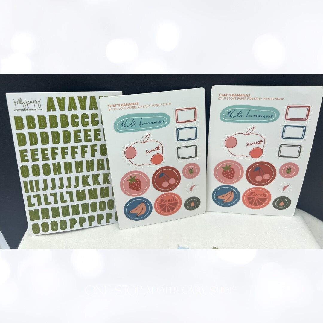 Kelly Purkey THAT'S BANANAS Fruit Planner Food Journal Papers Rubber Stamps Kit