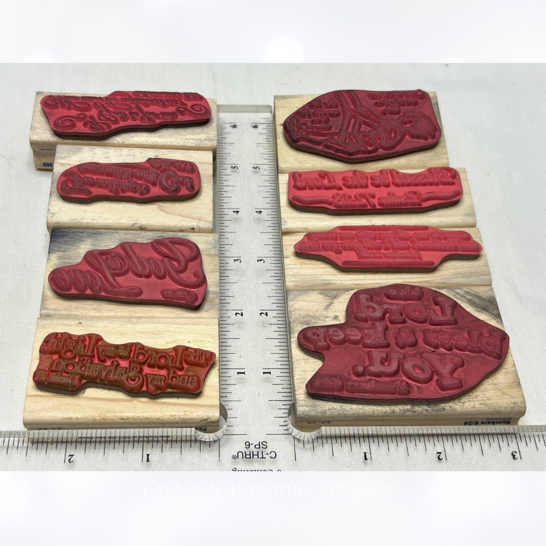 Stampabilities RELIGIOUS Sayings Bible Journaling Rubber Stamps Lot of 8