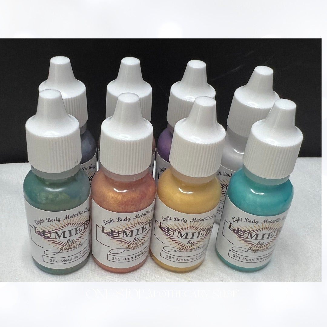 Jacquard LUMIERE Light Boday Metallic Acrylic Paint 0.5oz Lot of 8