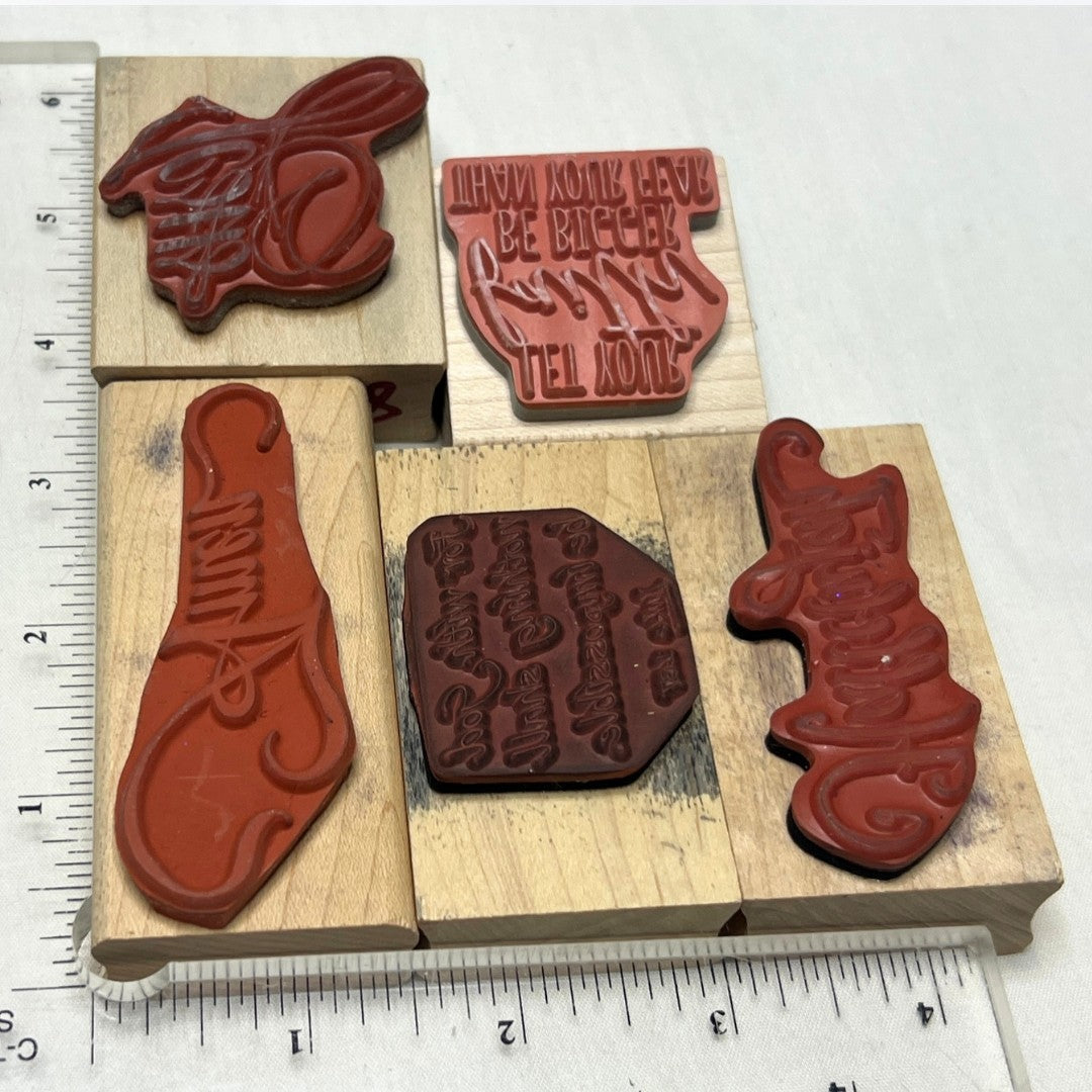 RELIGIOUS Faith Amen Jesus Bible Journaling Rubber Stamps Lot of 5