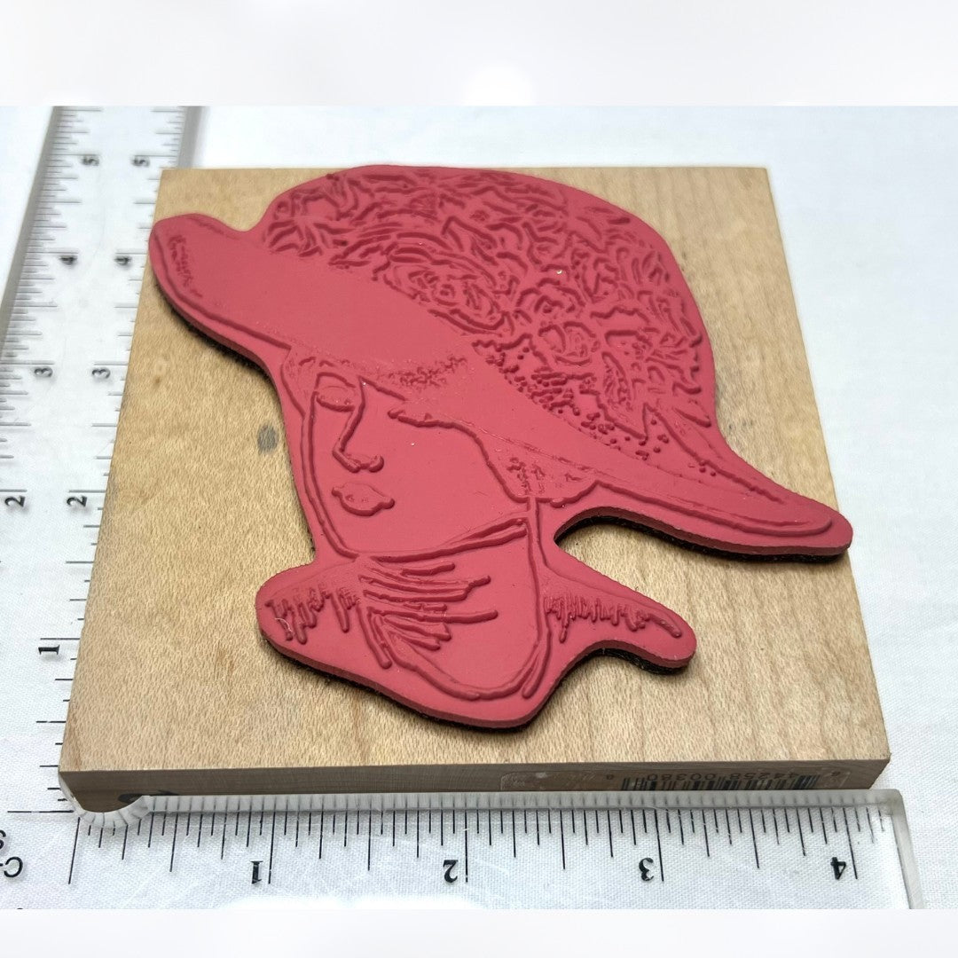 B Line Stamps MICHELLE & BETH Vintage Lady Ladies Hat Rubber Stamps