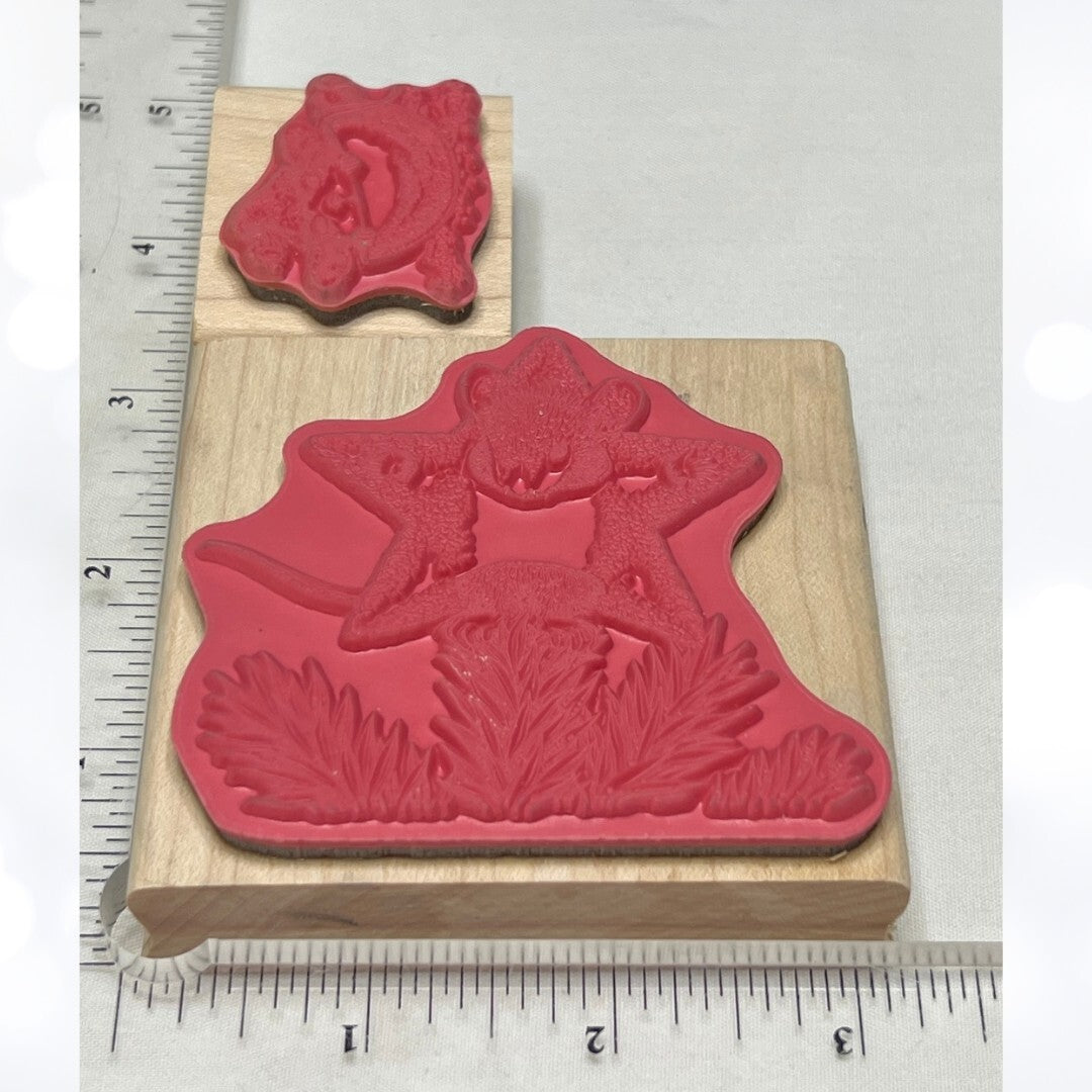House Mouse MICE STAR Have a Ball Christmas Ornament Muzzy Mudpie Rubber Stamps