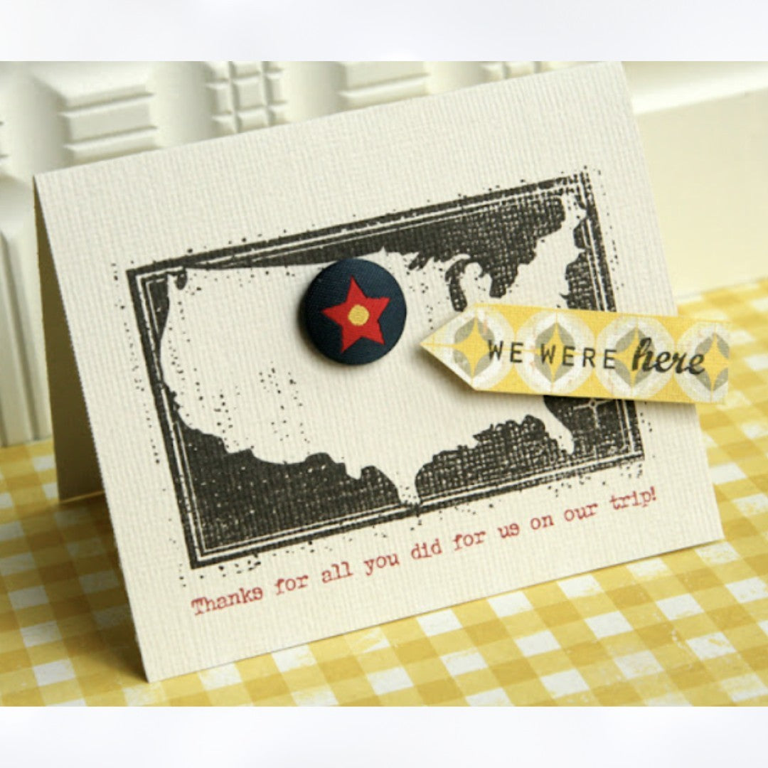 Papertrey Ink ROAD TRIP USA Map Journey Travel Rubber Stamps