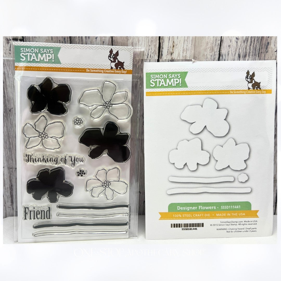 Simon Says Stamp ARTFUL FLOWERS Designer Floral Rubber Stamps Dies