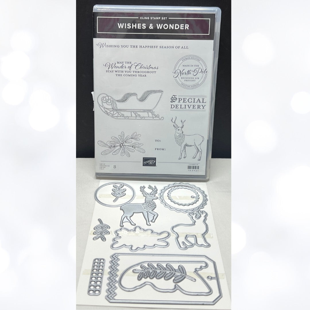 Stampin Up WISHES & WONDER North Pole Christmas Rubber Stamps Dies