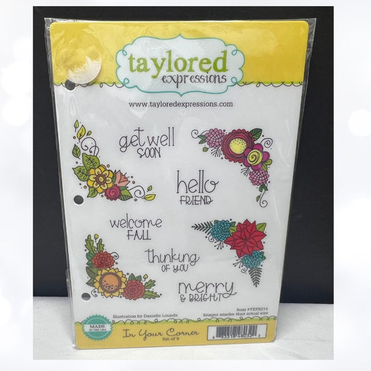 Taylored Expressions IN YOUR CORNER Fall Christmas Floral Rubber Stamps