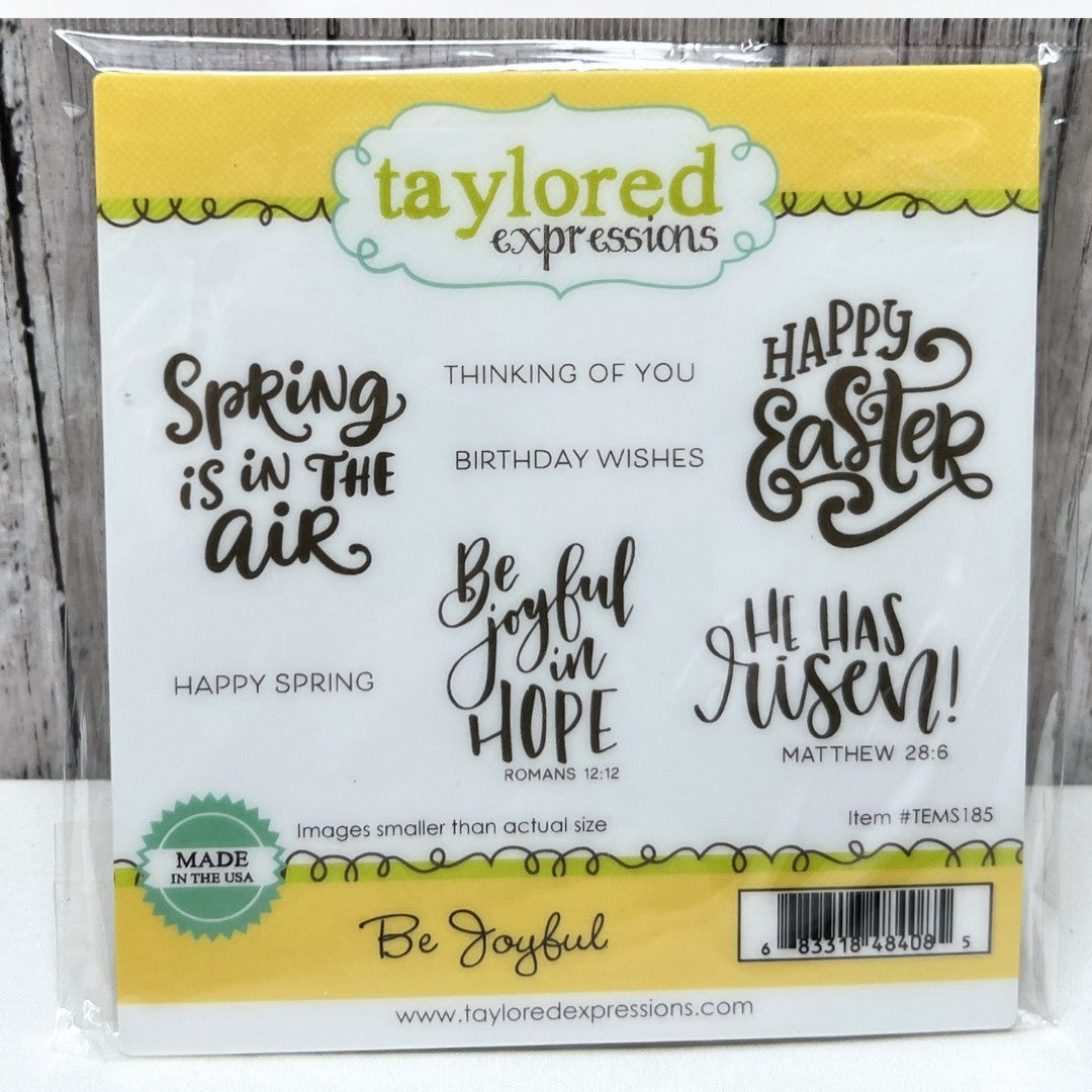 Taylored Expressions BE JOYFUL Religious Easter Rubber Stamps