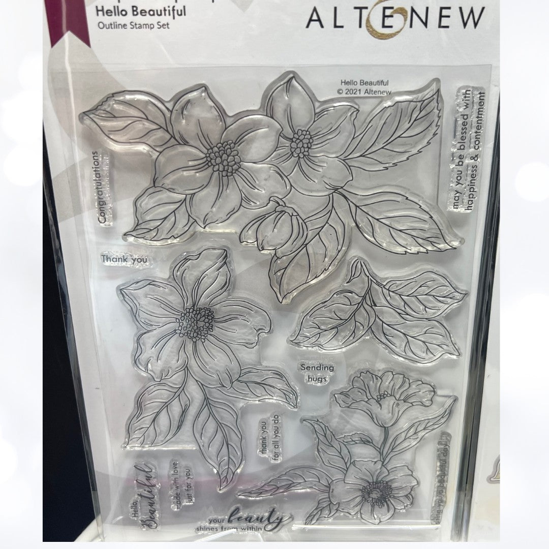 Altenew HELLO BEAUTIFUL Rubber Stamps Dies Stencils Folder Craft Your Life Kit