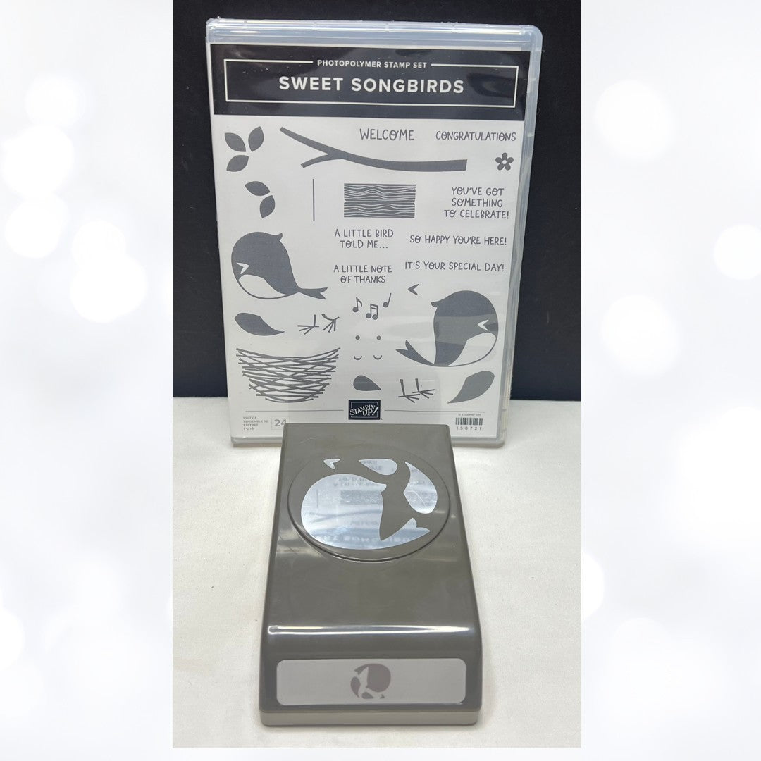 Stampin Up SWEET SONGBIRDS Bird Builder Punch Rubber Stamps