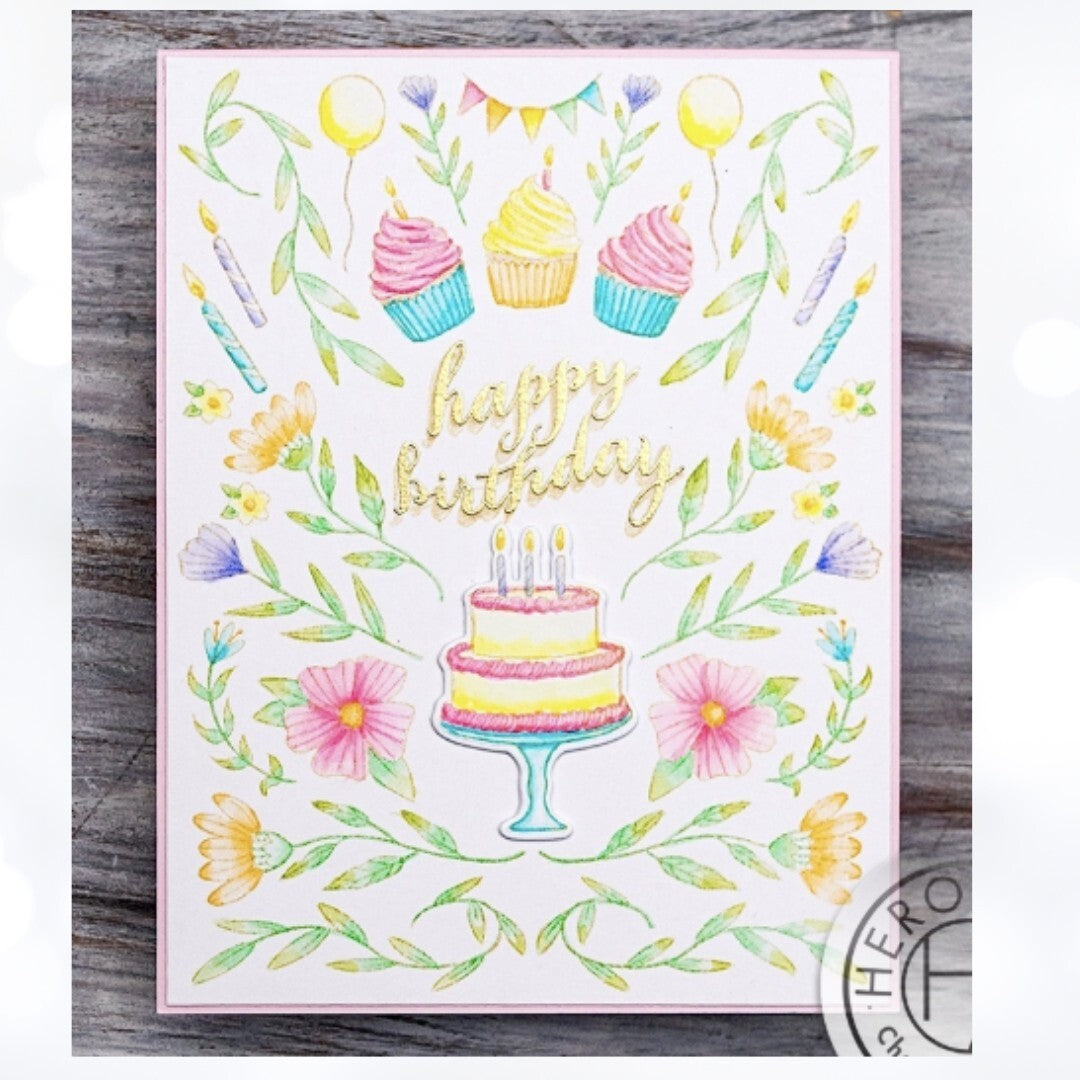 My Monthly Hero Arts Kit BIRTHDAY PARTY Cake February 2020 Rubber Stamps Dies