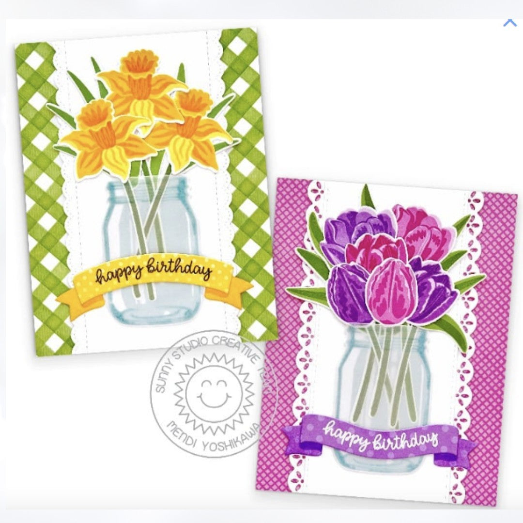 Sunny Studios VINTAGE JAR Mason Rubber Stamps Dies
