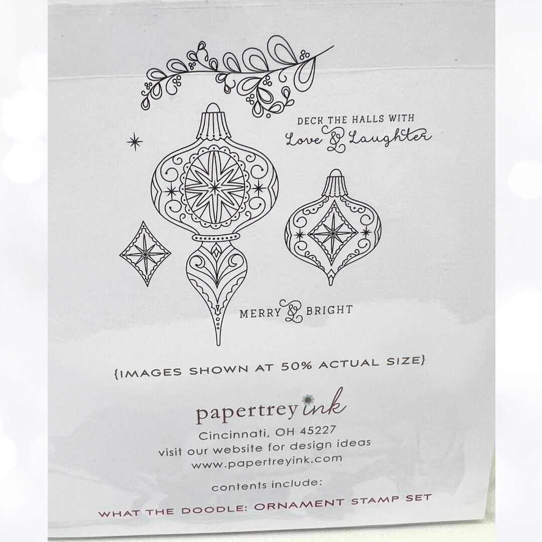 Papertrey Ink ORNAMENT What The Doodlle Christmas Rubber Stamps Dies