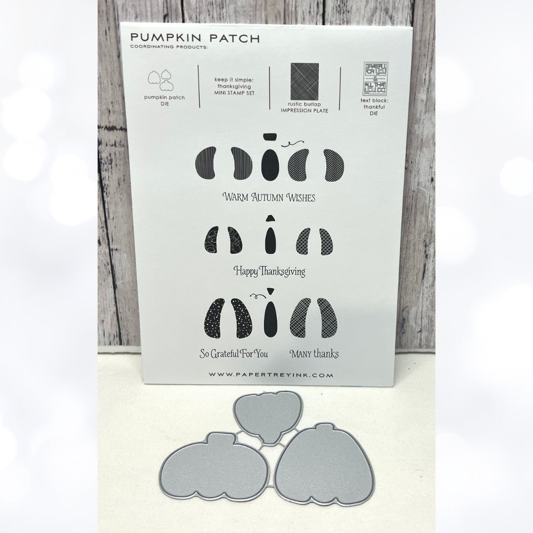 Papertrey Ink PUMPKIN PATCH Fall Autumn Rubber Stamps Dies Rare