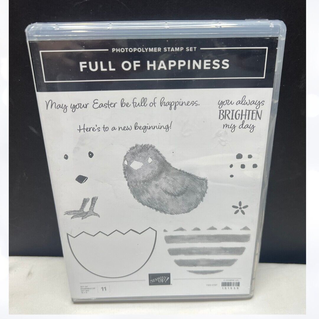Stampin Up FULL OF HAPPINESS Easter Eggs Chick Rubber Stamps