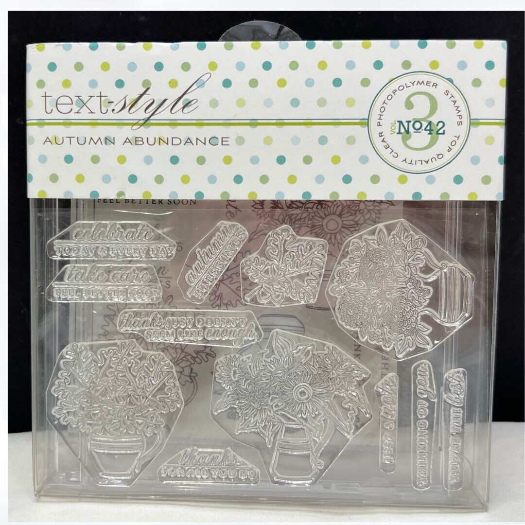 Papertrey Ink AUTUMN ABUNDANCE Fall Flowers Sunflowers Rubber Stamps
