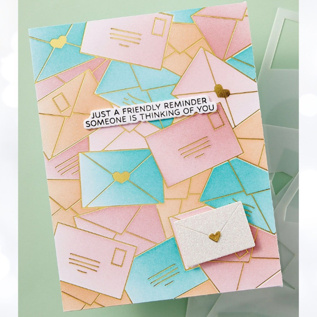 Spellbinders Glimmer SCATTERED LETTERS Envelopes of the Month April 2025