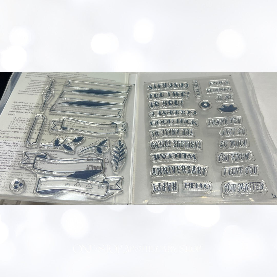 Stampin Up BANNERS FOR YOU Bunch Sentiments Rubber Stamps Framelits Dies