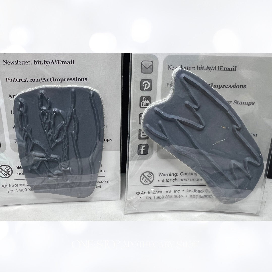 Art Impressions LAKE SCENE Stone Creek River Landscape Rubber Stamps Lot of 3