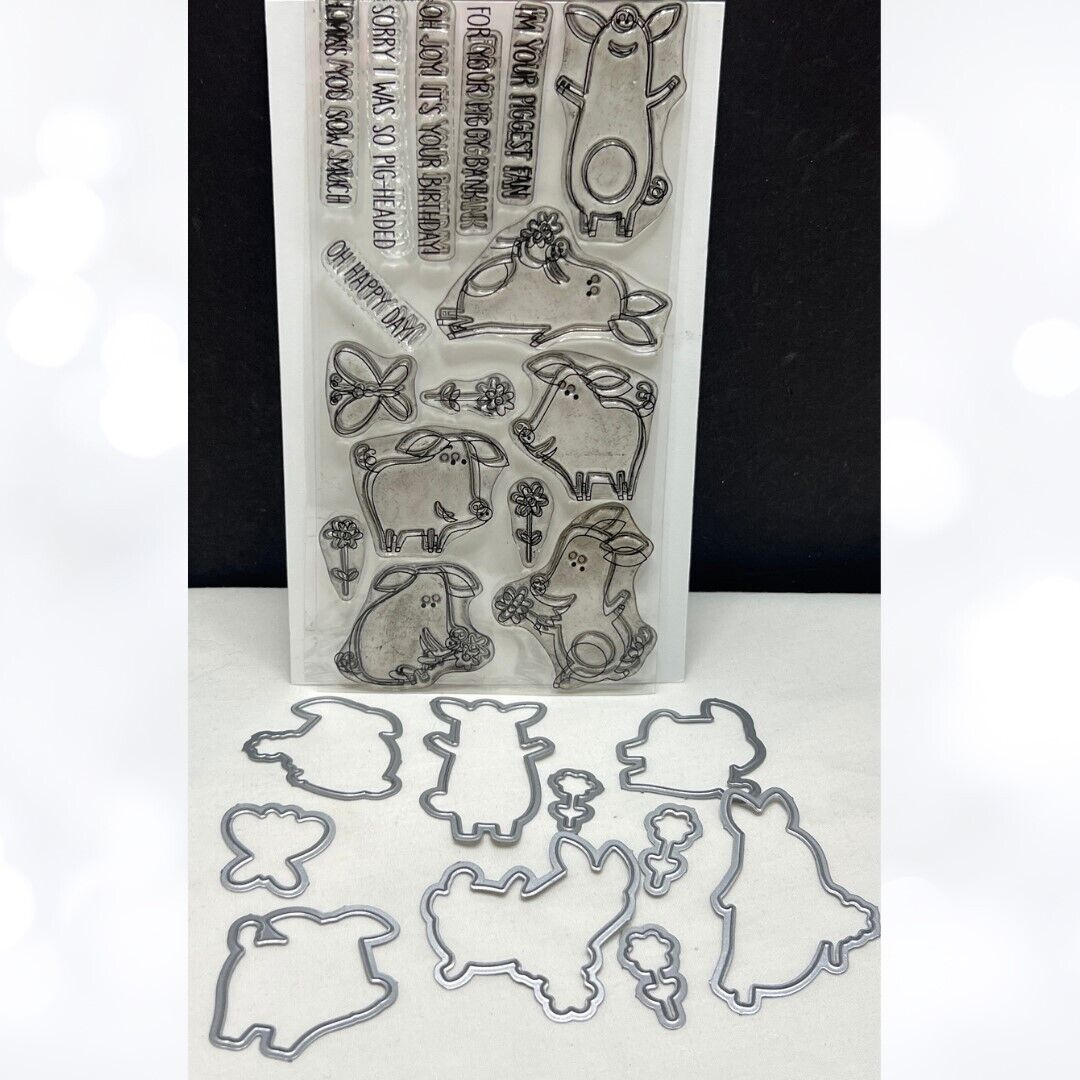 My Favorite Things SOW MUCH CUTENESS Pigs Farm Animals Rubber Stamps Dies