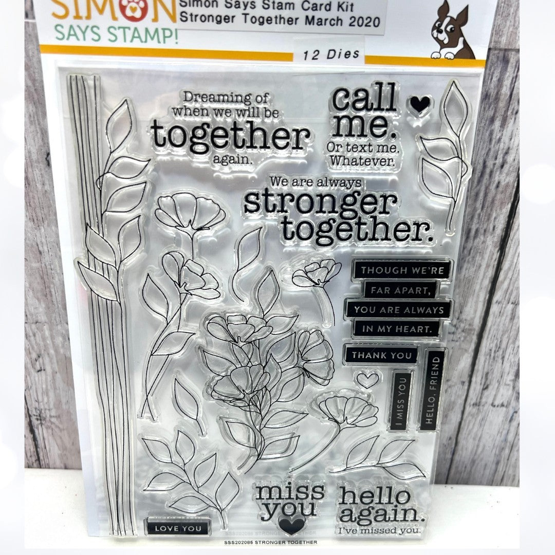 Simon Says Stamp STRONGER TOGETHER Flowers 6x8 Rubber Stamps Dies