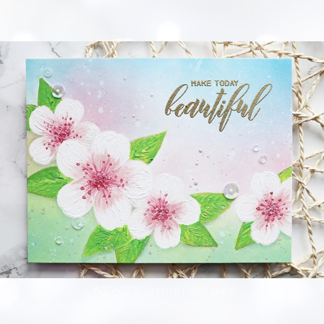 Altenew Build a Flower SAKURA BLOSSOM Flowers Floral 6x8 Rubber Stamps Dies