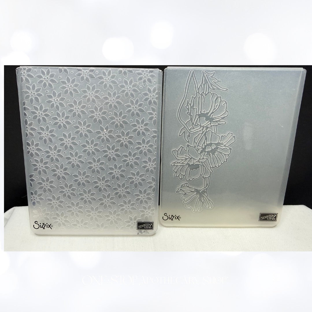 Stampin Up MANHATTAN ROSE Flowers Floral Embossing Flders Lot of 4