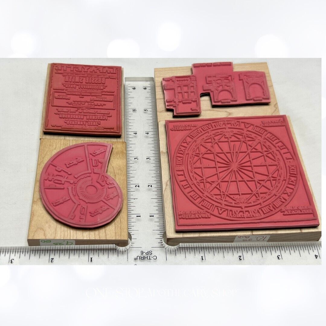 Postmodern Design THEATER Ad Mixed Media Rubber Stamps Lot of 4