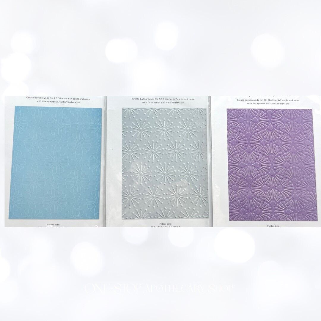 Spellbinders EMBOSSING FOLDERS OF THE MONTH Flowers Stitch Lot of 3
