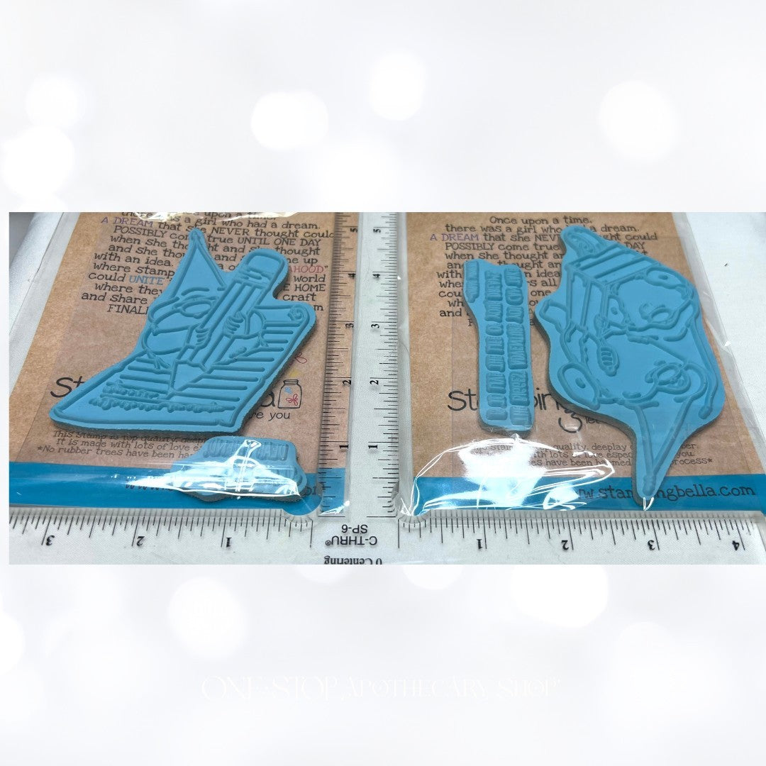 Stamping Bella GNOMES Rubber Stamps Lot of 3