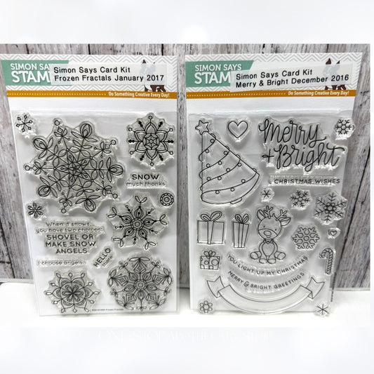 Simon Says Stamp FROZEN FRACTALS Merry & Bright Christmas Rubber Stamps