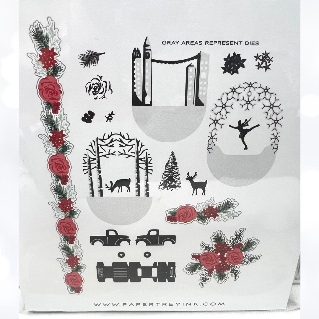Papertrey Ink WONDERLAND Christmas Rubber Stamps Stencils