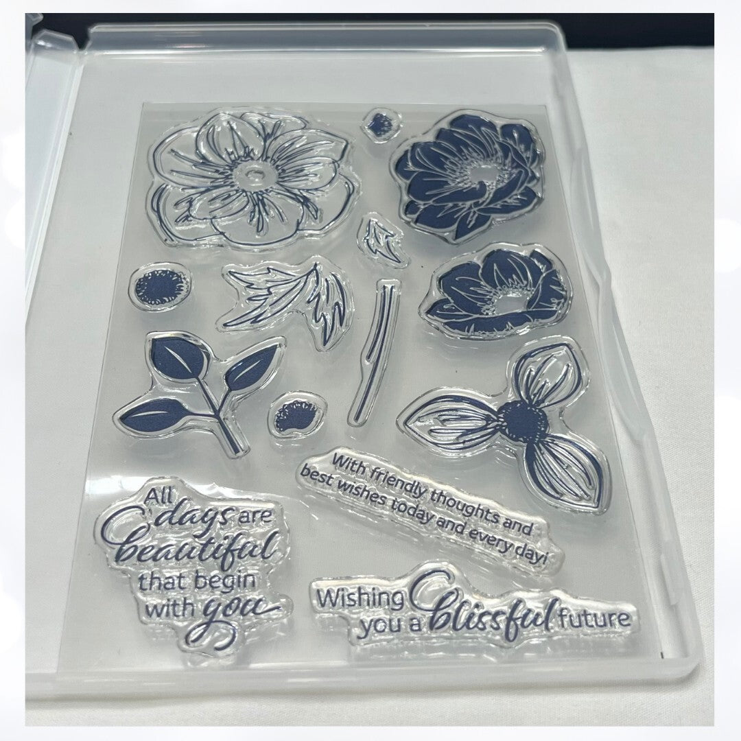 Stampin Up FLORAL ESSENCE Perennial Flowers Rubber Stamps Punch