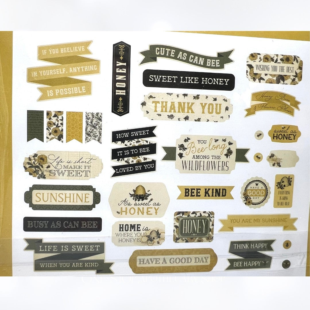 Carta Bella HONEYBEE Bee 12x12 Paper Kit Brads Ephemera Collection